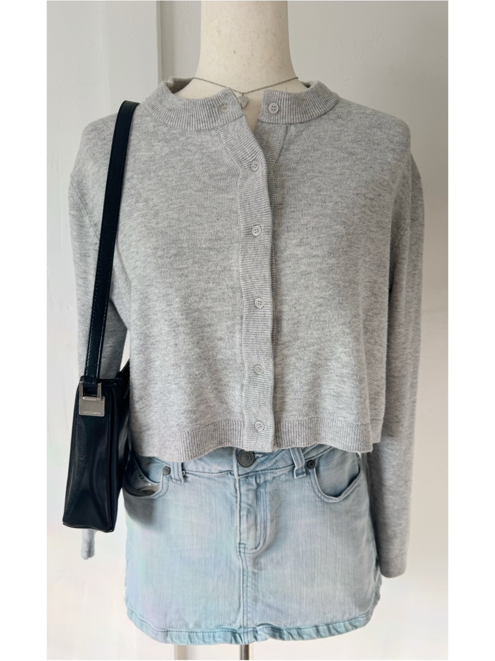 Lunar X Gal Grey Buttoned Cardigan Sweater